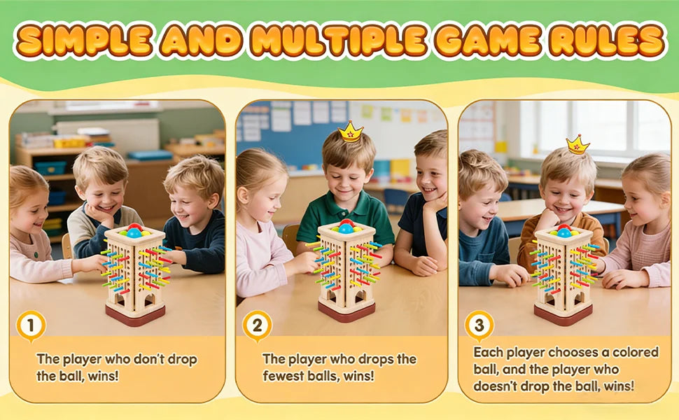 Montessori Game Wooden Board Game Multiplayer for Kids 4-8 Math Educational Fine Motor Skill Toy for Girl Boys Classic Fun Games