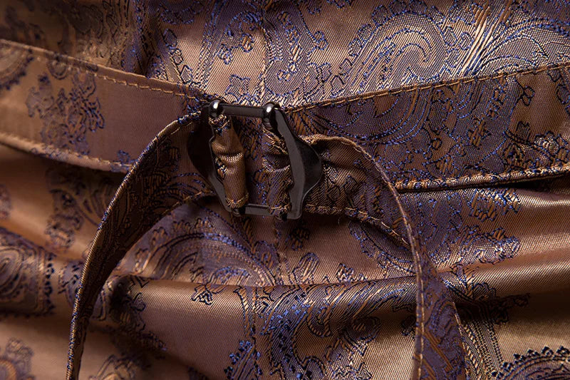 New Men's High-end Jacquard Suit Vest Fashion Double Breasted Slim Vintage Print Formal Waistcoats Men Party Wedding Vest Jacket