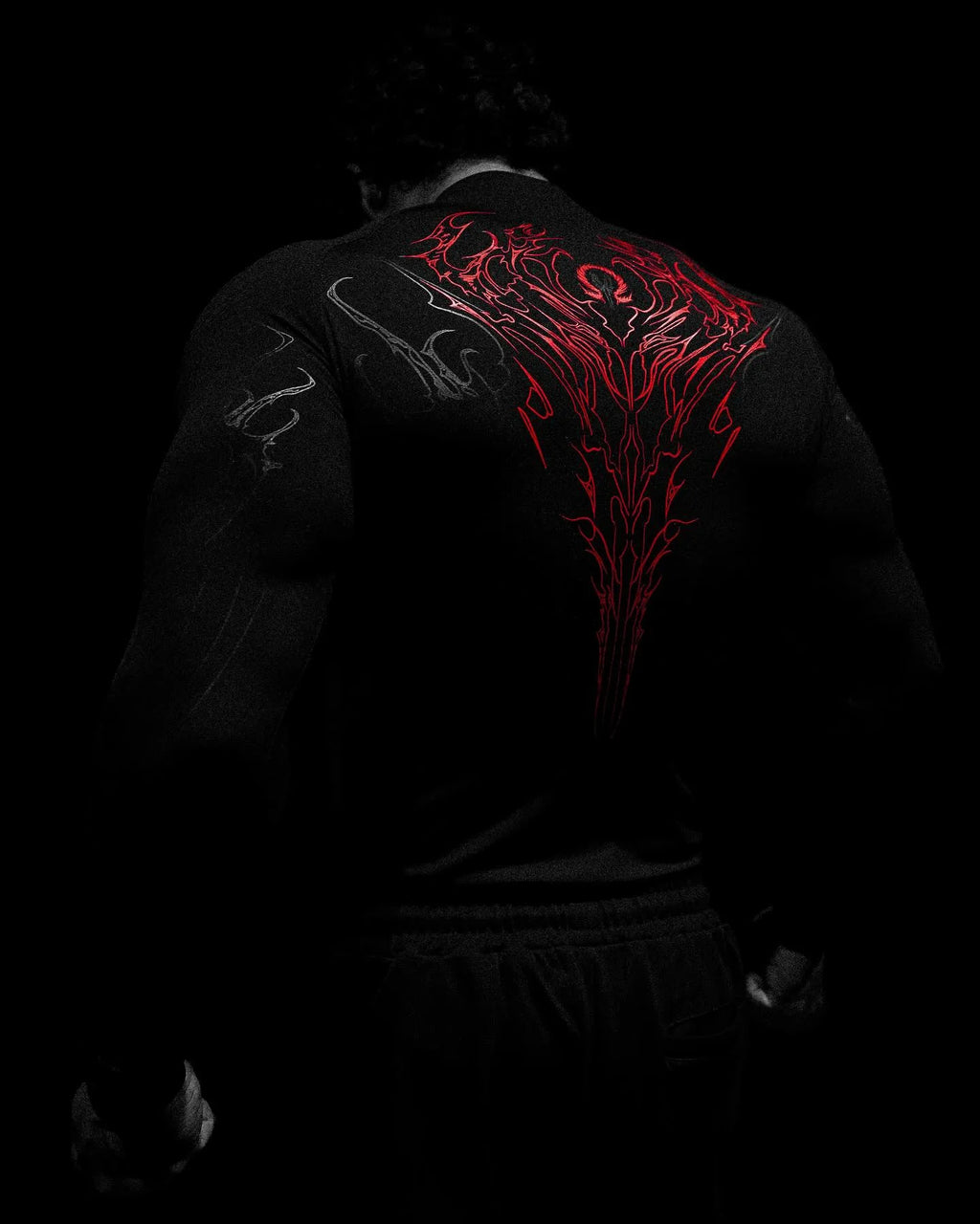 Men's High-neck Printed Tight-fitting Clothes For Fitness Training Quick-drying Clothes Elastic And Breathable For Exercise