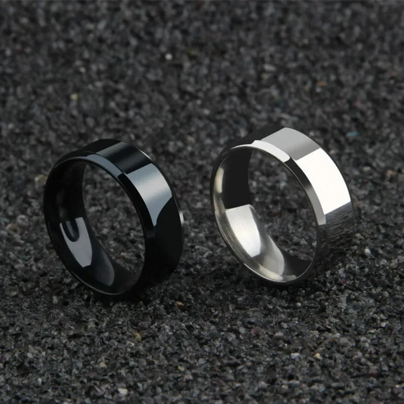 Charm Jewelry Ring for Men Women Stainless Steel Black Ring Wedding Engagement Band Quality Matte Male Jewelry
