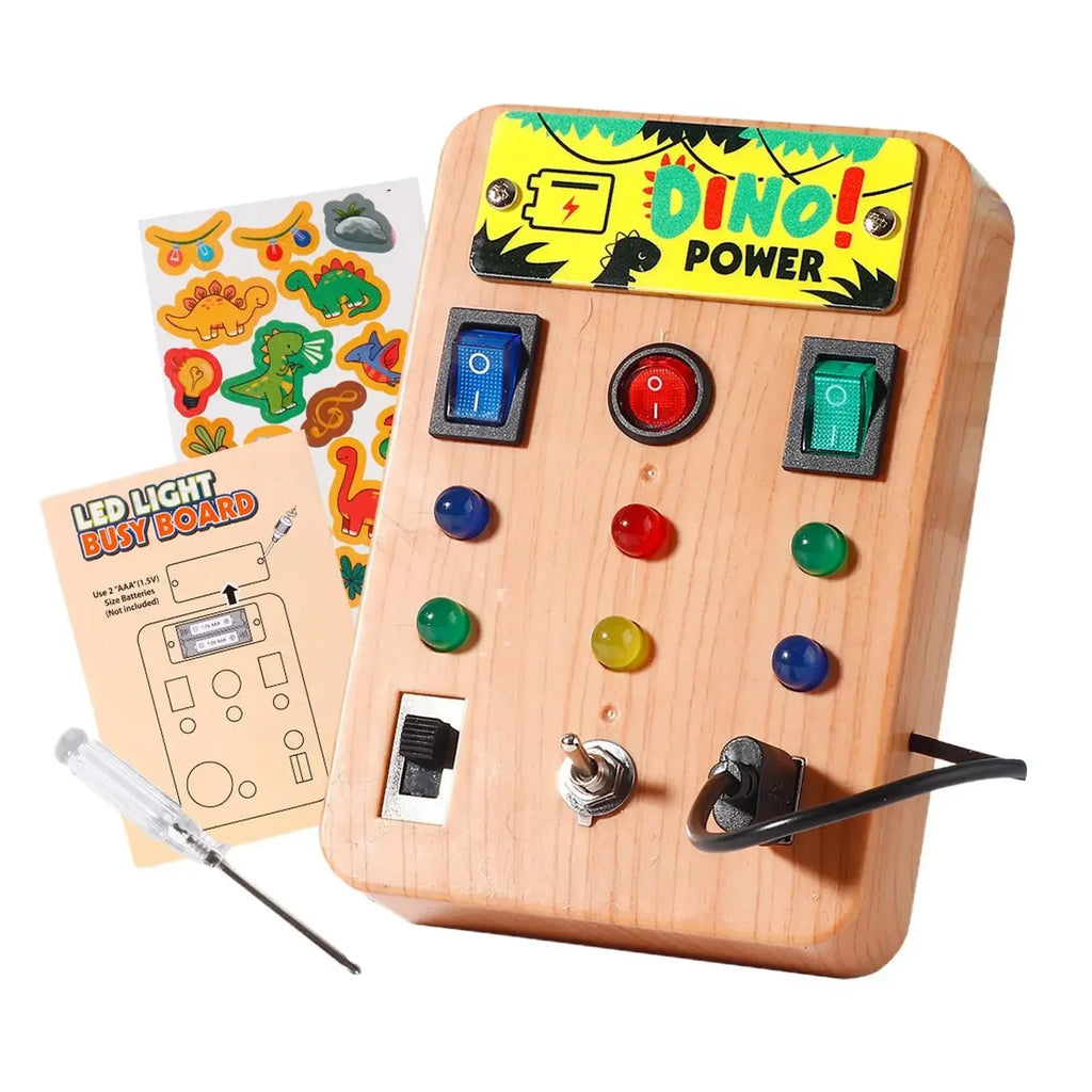 Children's Montessori LED light busy board simulation switch power board light button intelligence early education learning toys