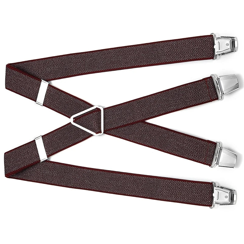 British High-End Adult Trousers with Elastic Anti-Slip Adjustable Suspenders