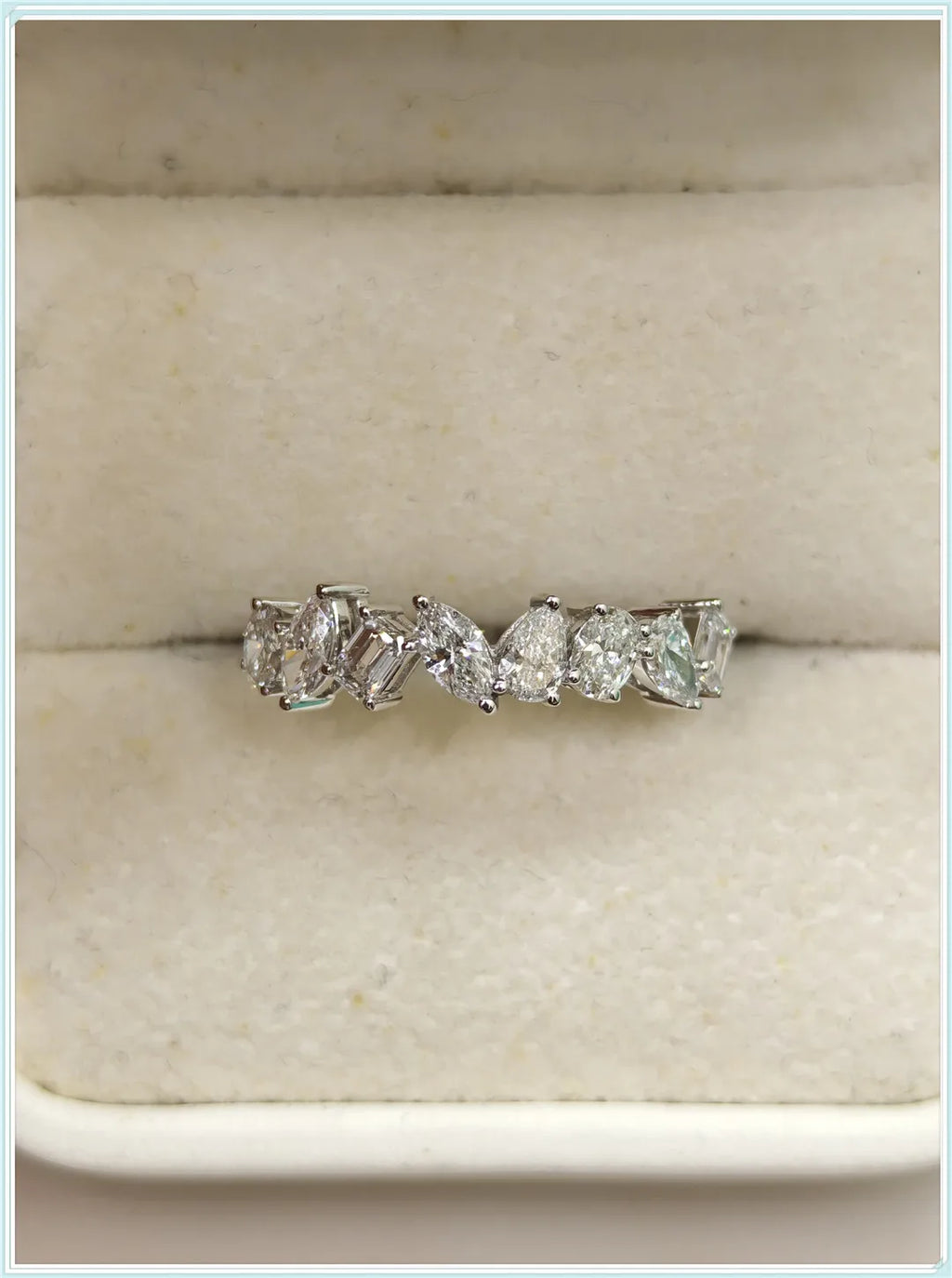 18K Gold Ring Grow Diamond CVD Lab Grow Diamond HPHT shaped diamond row ring couples wedding ring Female factory wholesale