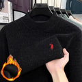 2025 autumn and winter comfortable high-end men sweater fashion brand embroidery business casual versatile warm long sleeved top