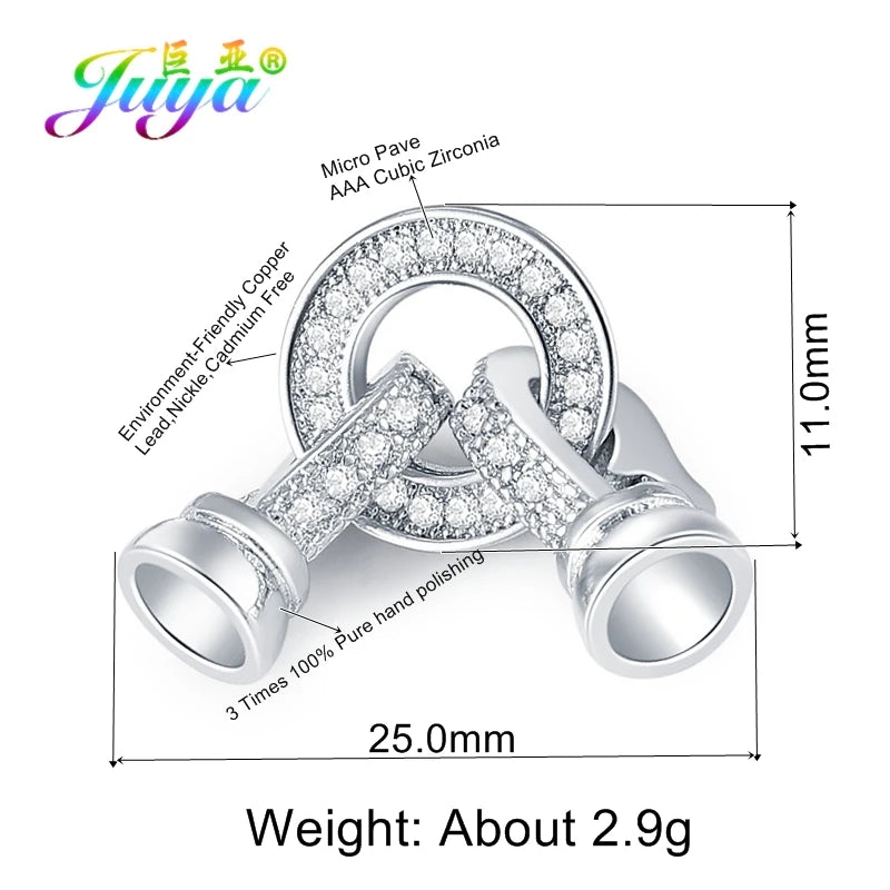 Juya 18K Gold Silver Plated Decoration Accessories Fastener Closure Pearls Clasps Lock For DIY Needlework Beads Jewelry Making