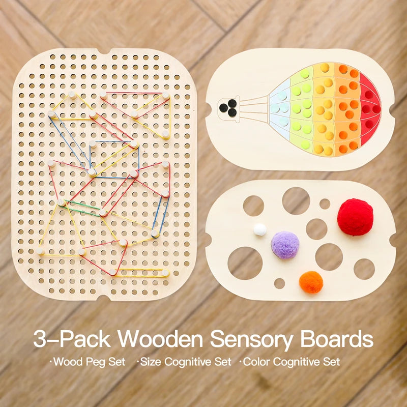 Montessori Sensory Table for Child Wooden Children Sensory Tray Baby Early Education Toys Learning Fine Movement Board Gift