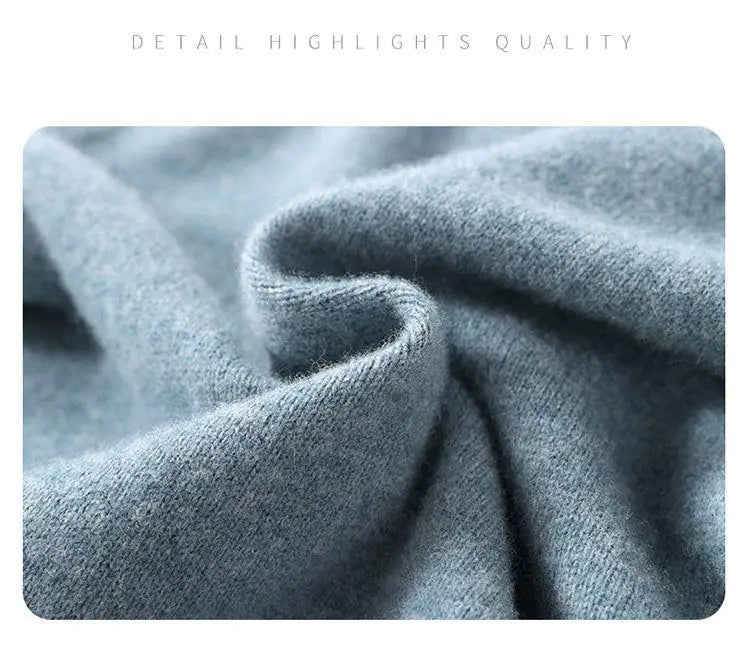High-neck Men's 100% Pure Cashmere Sweater Autumn Winter Thick and Loose Knitted High-end Base Layer Men's All-cashmere Sweater