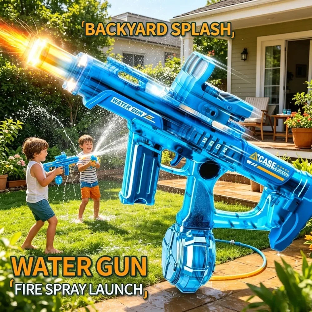Powerful Electric Water Gun Full Continuous Shooting with Sensor Led Lights Outdoor Beach Water Battle Game for Children