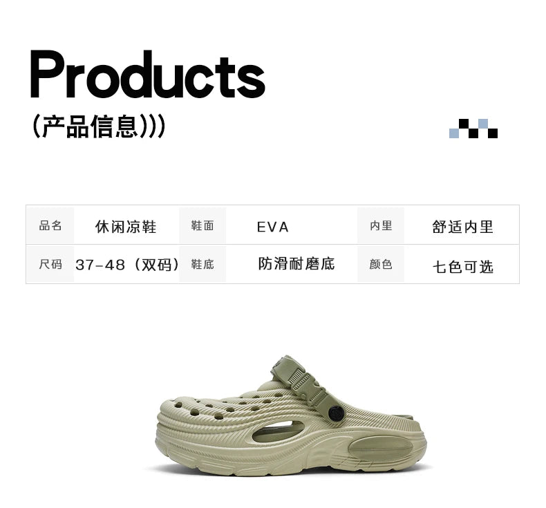 Mens Sandals Thick Bottom Slip Ons Fashion Slippers for Men Casual Clogs Man 2026 New Trendy Beach Shoes Comfortable Garden Shoe
