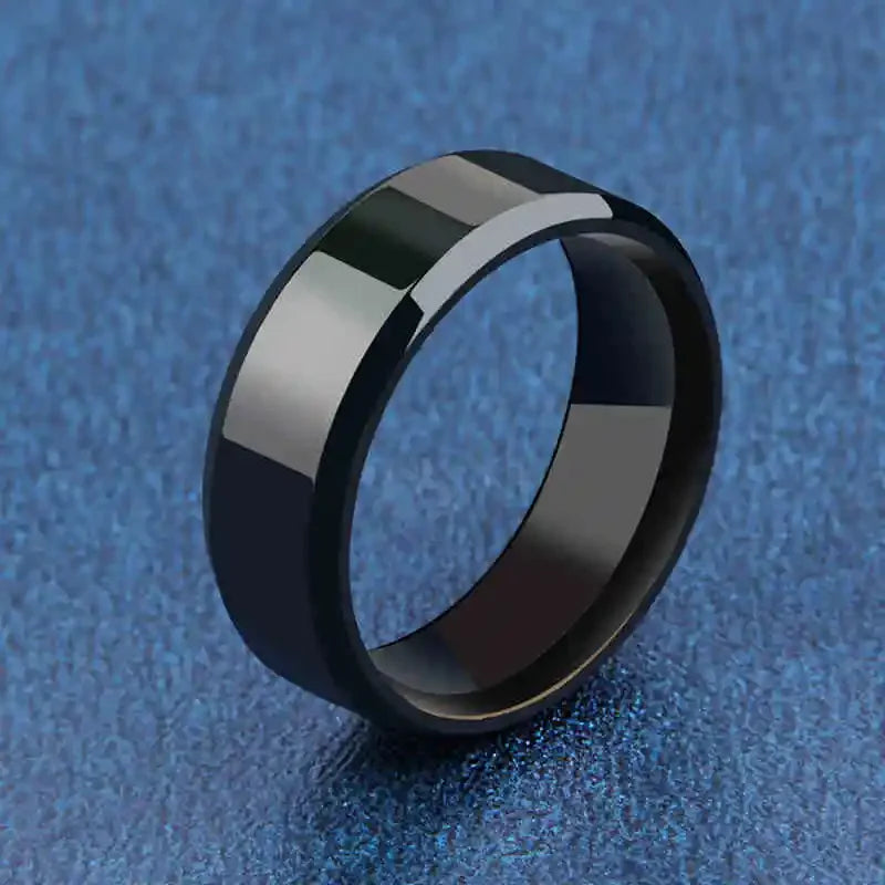Charm Jewelry Ring for Men Women Stainless Steel Black Ring Wedding Engagement Band Quality Matte Male Jewelry
