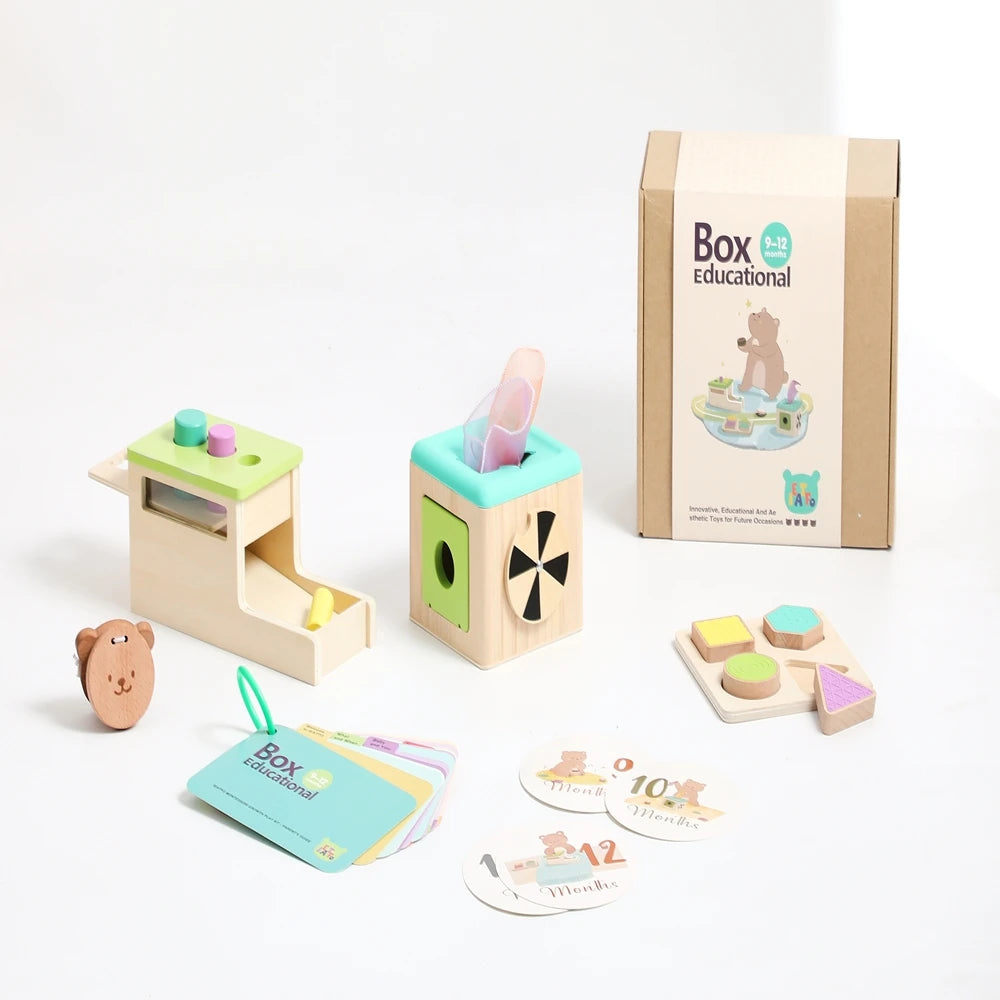 8pc Baby 0 12 Months Toy Wooden Montessori Toy Children Creative Games Toy Kids Early Education Hand Brain Sense Toys Sets Gift