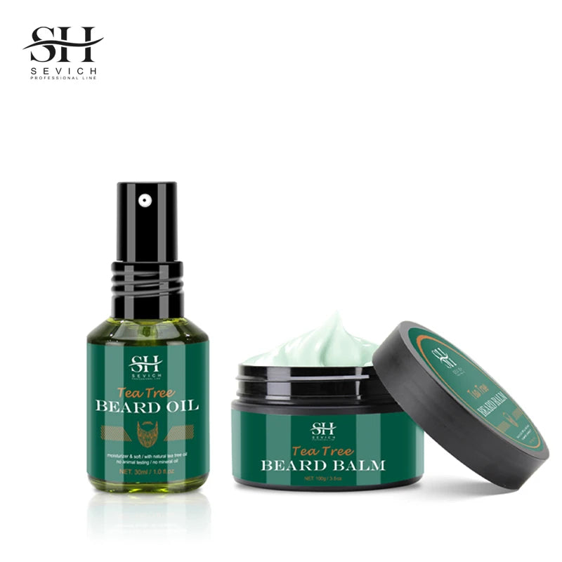 2023 Beard Growth Kit For Men Nourishing Moisturizing Moustache Growth Enhancer Oil Tea Tree Anti Hair Loss Shampoo Beard Care