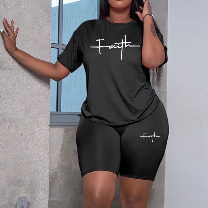 Woman Clothing Summer Women Tracksuit New Quality Casual Two Piece Set for T-Shirts O-Neck Shorts Daily Short Sleeve Hot Sales