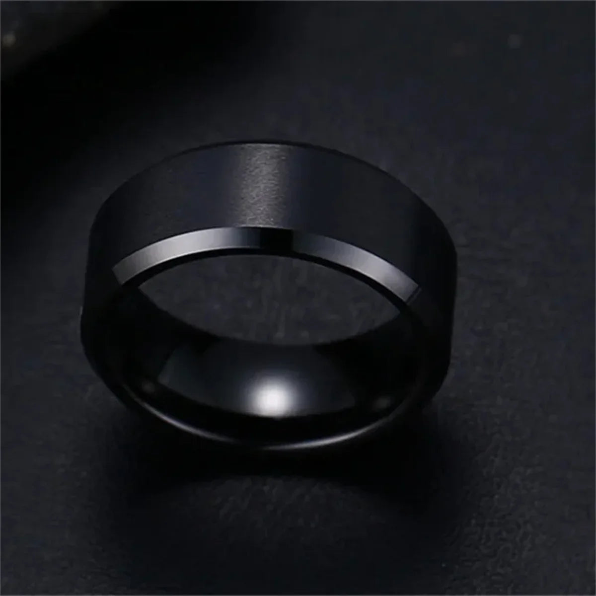 Charm Jewelry Ring for Men Women Stainless Steel Black Ring Wedding Engagement Band Quality Matte Male Jewelry
