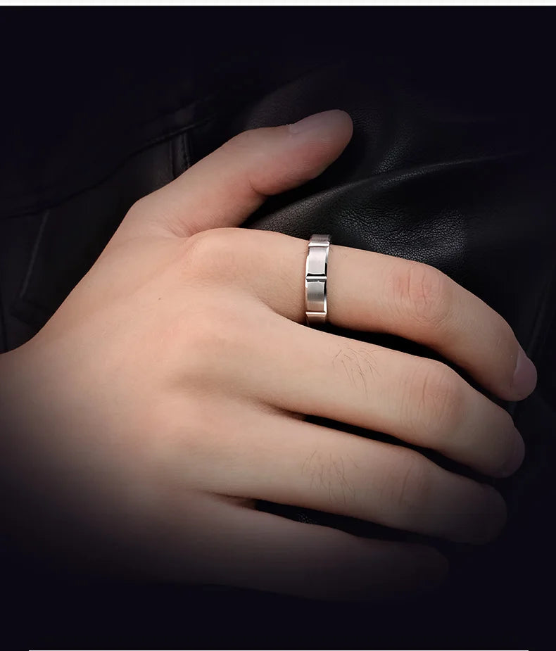 Rings For Men Original Fashion Male Classic 5mm Fine Jewelry Narrow Wedding Engagement Jewelry,Engraving