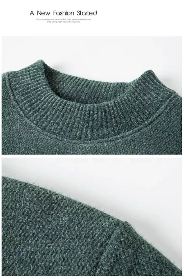 2025 autumn and winter comfortable high-end men sweater fashion brand embroidery business casual versatile warm long sleeved top