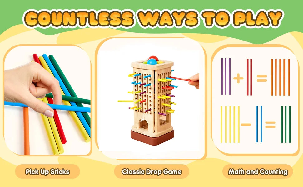 Montessori Game Wooden Board Game Multiplayer for Kids 4-8 Math Educational Fine Motor Skill Toy for Girl Boys Classic Fun Games