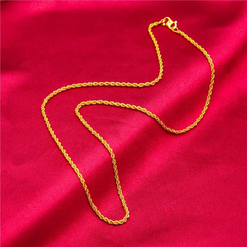 24K Gold S-Clasp Necklace | AU999 Pure Gold, iconic S-shaped clasp, shiny chain, elegant and versatile for daily wear