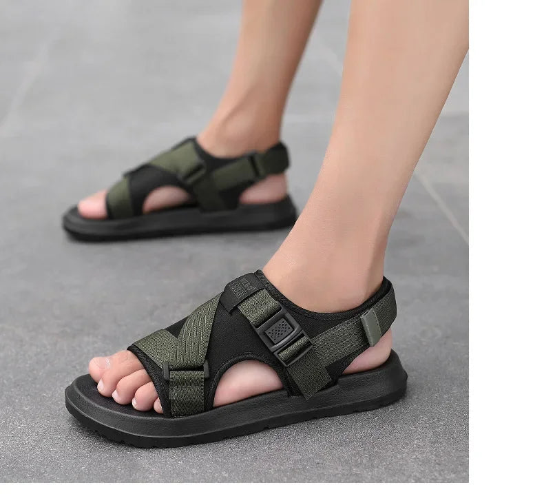 Summer Men Sandals Lightweight Open Toe Flat Mens Casual Shoes Outdoor Walking Sandals for Men Beach Shoes Size 39-45