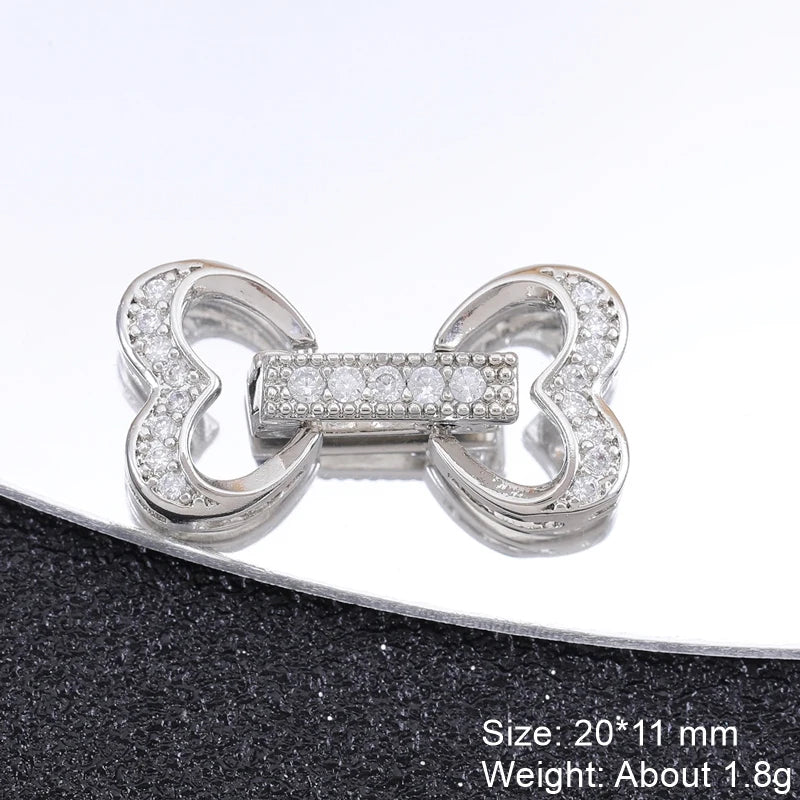 Juya 18K Gold Silver Plated Decoration Accessories Fastener Closure Pearls Clasps Lock For DIY Needlework Beads Jewelry Making