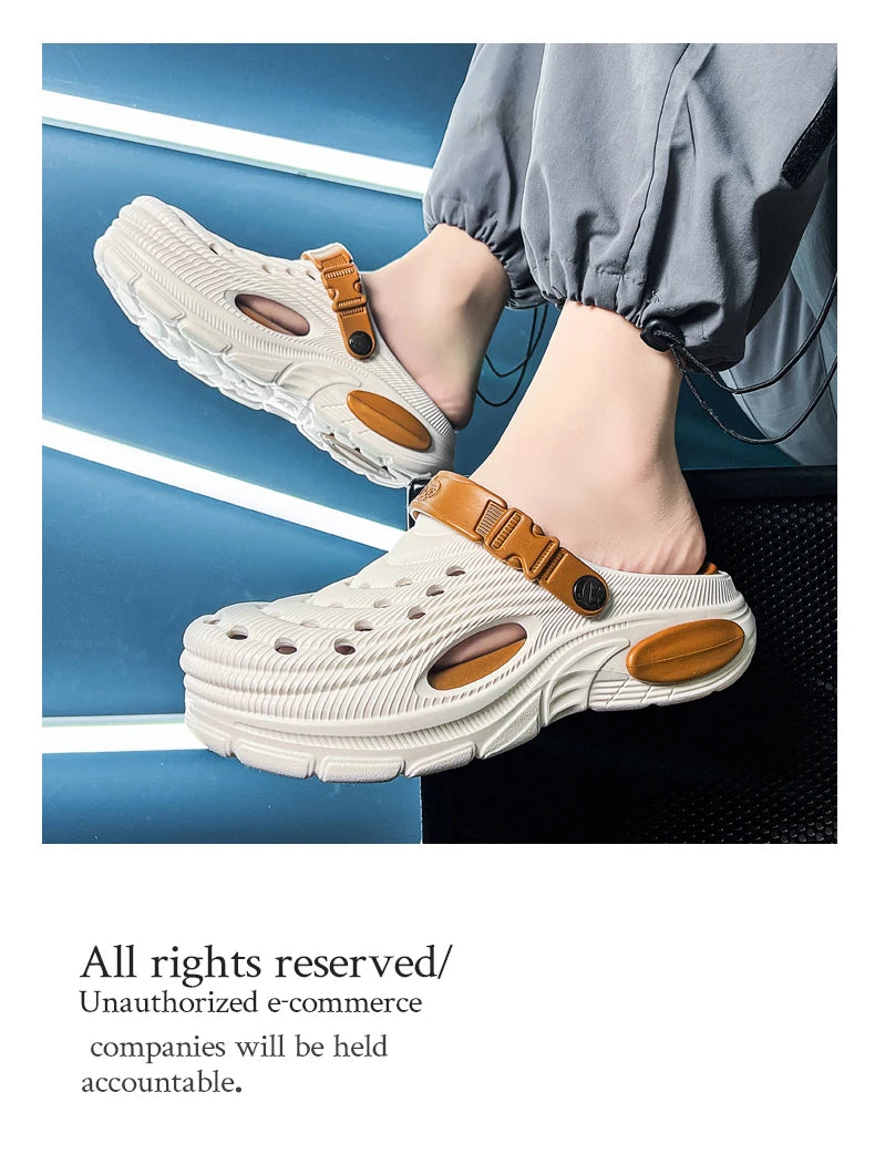 Mens Sandals Thick Bottom Slip Ons Fashion Slippers for Men Casual Clogs Man 2026 New Trendy Beach Shoes Comfortable Garden Shoe