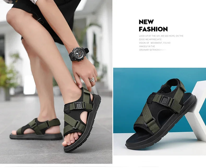 Summer Men Sandals Lightweight Open Toe Flat Mens Casual Shoes Outdoor Walking Sandals for Men Beach Shoes Size 39-45