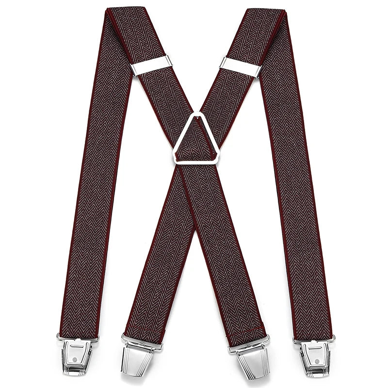 British High-End Adult Trousers with Elastic Anti-Slip Adjustable Suspenders