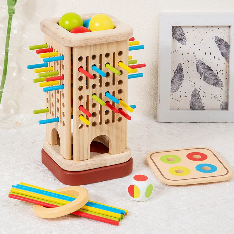 Montessori Game Wooden Board Game Multiplayer for Kids 4-8 Math Educational Fine Motor Skill Toy for Girl Boys Classic Fun Games