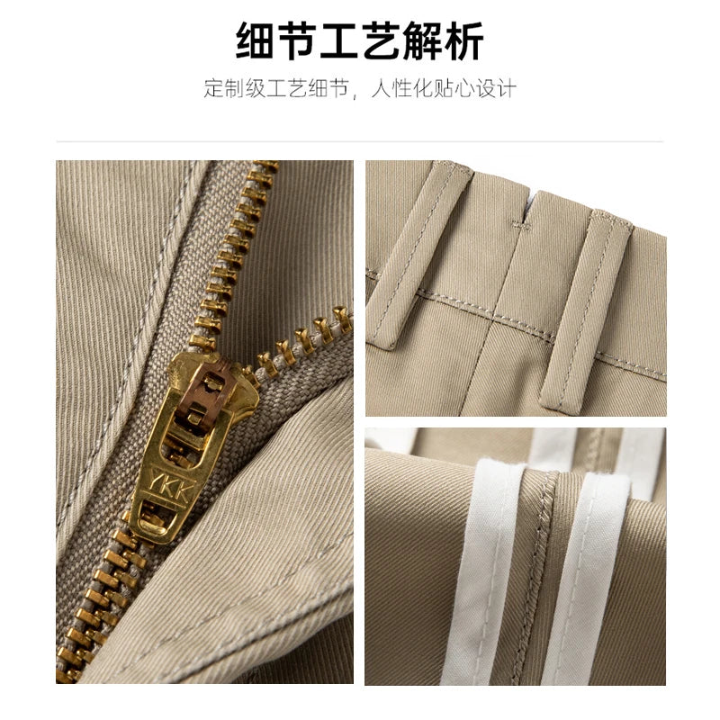 Men's High-End Suit Trousers - Breathable Lyocell Cotton Blend Dress Pants, Perfect for Office Wear and Comfortable Workwear
