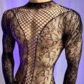 Gentlemen Mesh Clothes White Red Men's Bodysuits Male Long Sleeved Underwear Fetish Breathable Uniforms hombre ropa interior