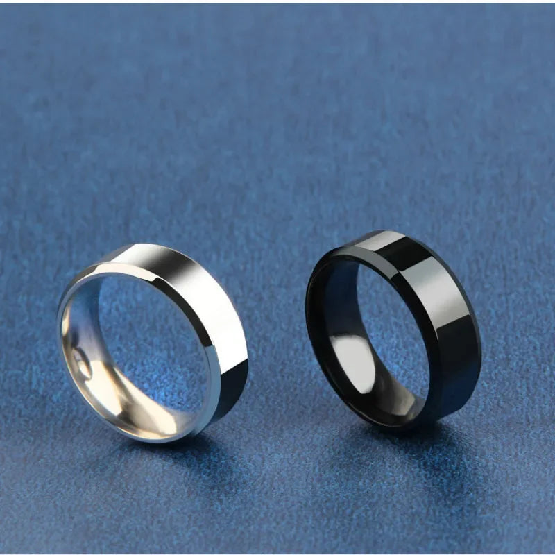 Charm Jewelry Ring for Men Women Stainless Steel Black Ring Wedding Engagement Band Quality Matte Male Jewelry