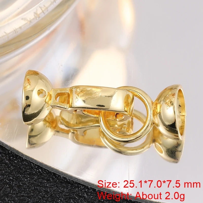 Juya 18K Gold Silver Plated Decoration Accessories Fastener Closure Pearls Clasps Lock For DIY Needlework Beads Jewelry Making