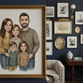Custom Family Portrait Canvas - Detail