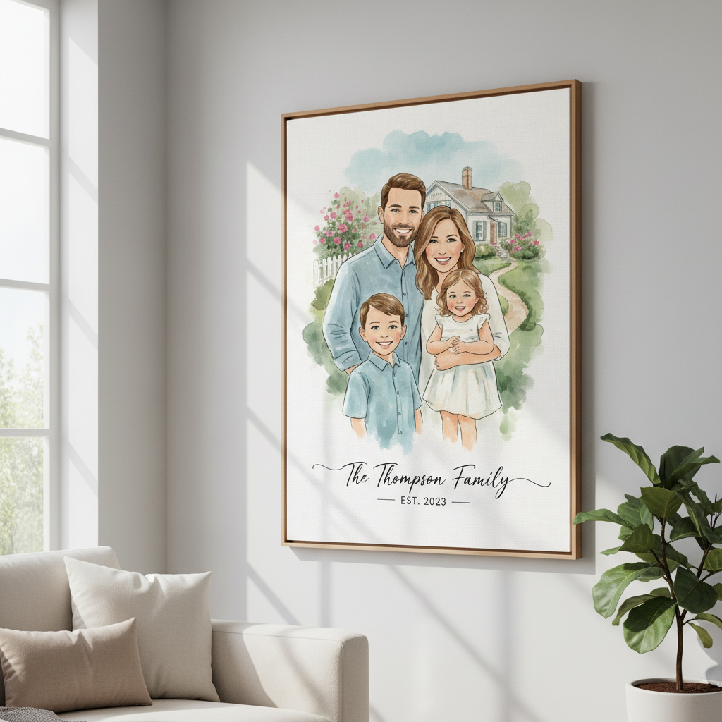 Custom Family Portrait Canvas