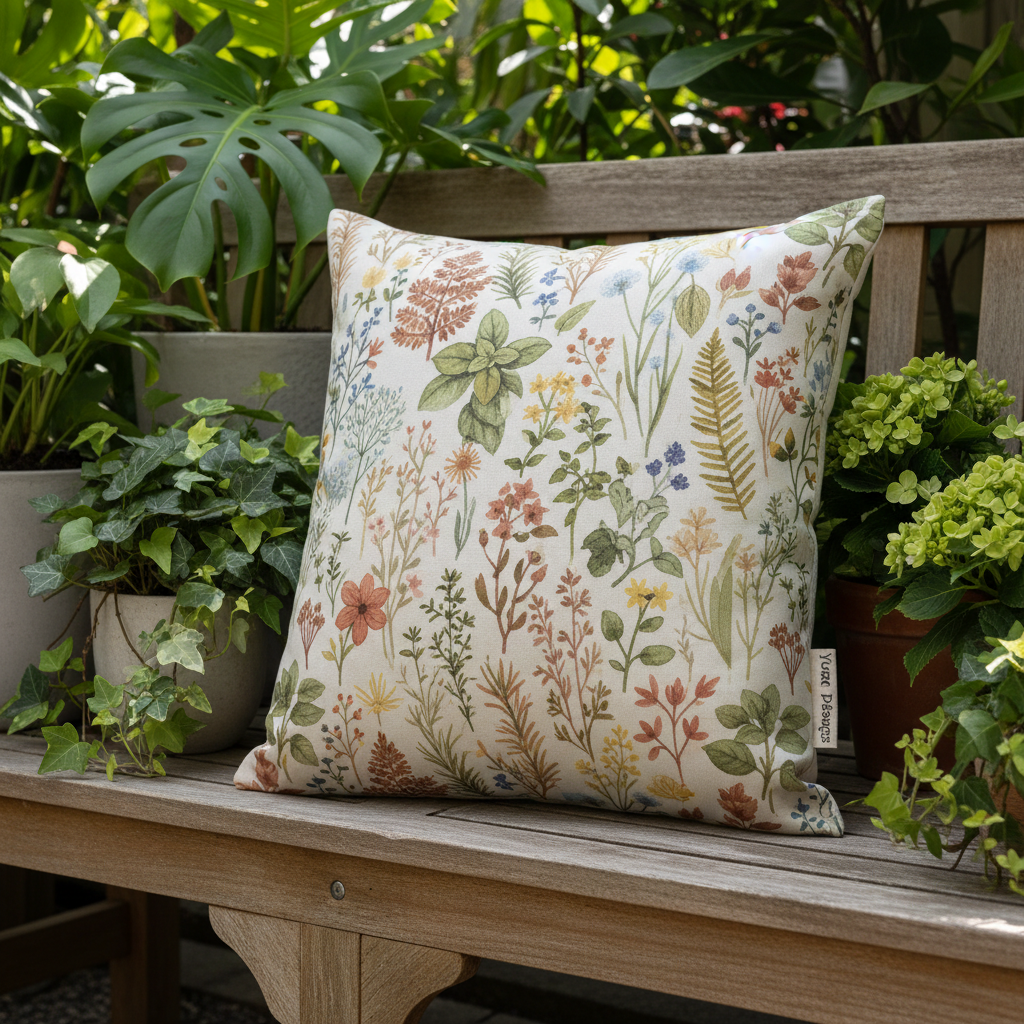 Garden Herb Outdoor Pillow