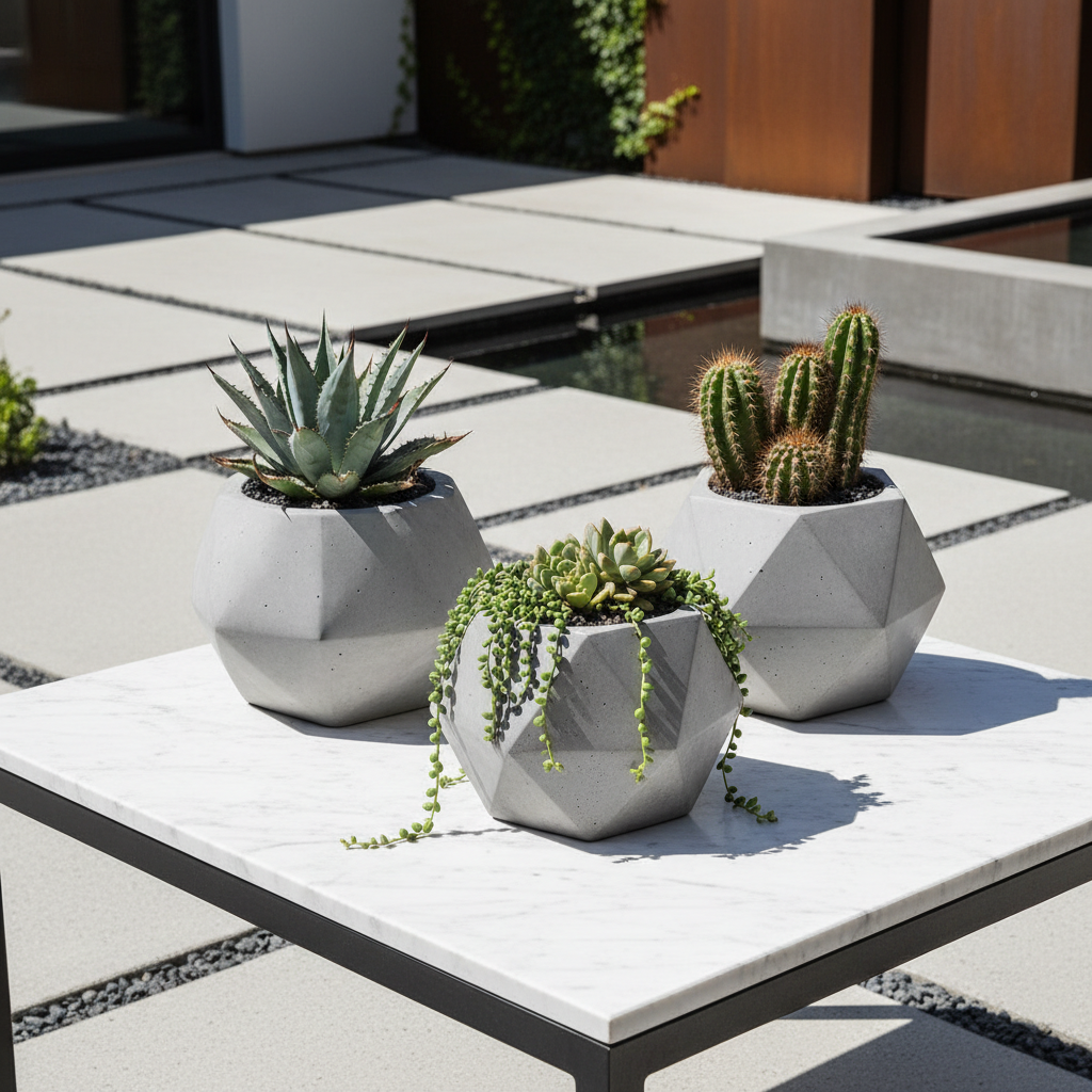Geometric Concrete Planters