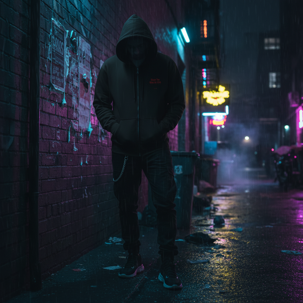 Heard You With My Eyes Full-Zip Hoodie - Urban Night