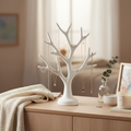 White ceramic jewelry organizer tree with branches