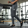 Yurap Designs training pants tapered joggers with logo in gym setting