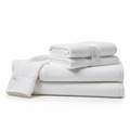 Luxury white waffle weave towels stacked