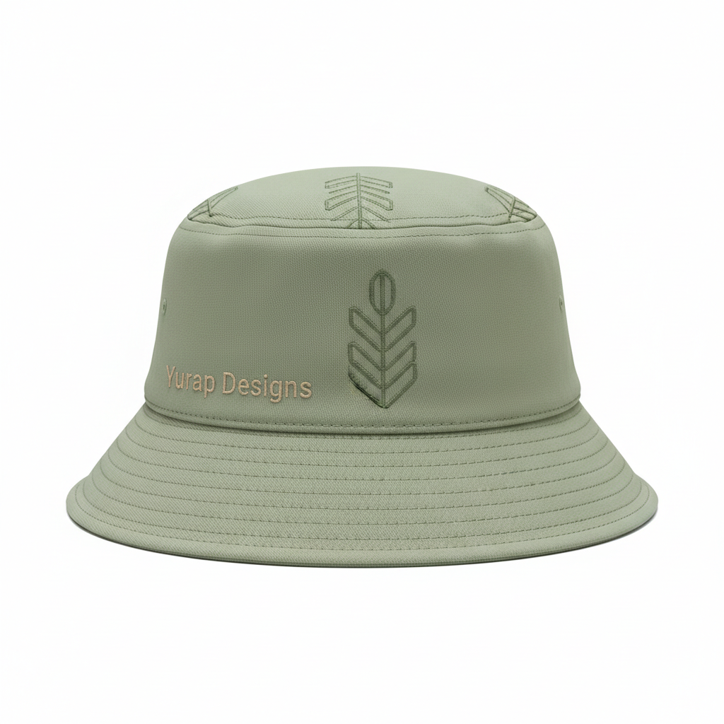 Spring Explorer men's pastel olive green bucket hat front view