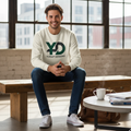 Yurap Designs cream crewneck sweatshirt with bold logo graphic