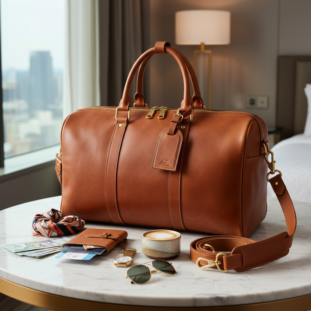 Premium Leather Weekender Bag