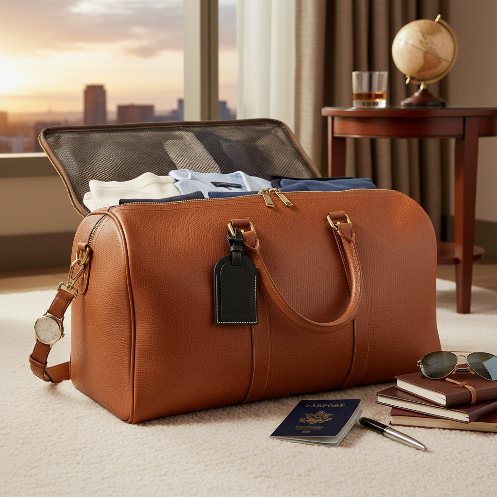 Premium Leather Weekender Bag