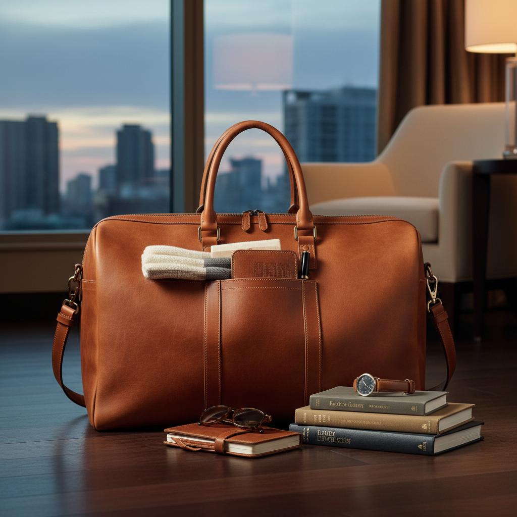 Premium Leather Weekender Bag