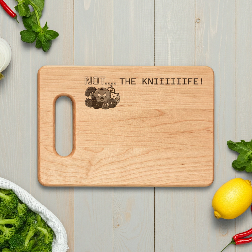 Custom Engraved Wooden Cutting Board —  'NOT...THE KNEEEEEIFE!'
