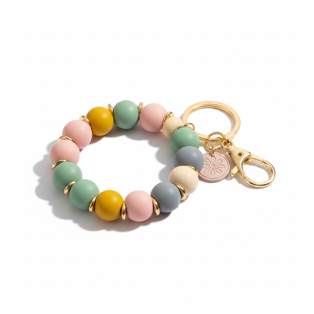 Silicone Beaded Keychain