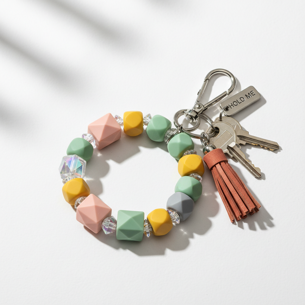 Silicone Beaded Keychain